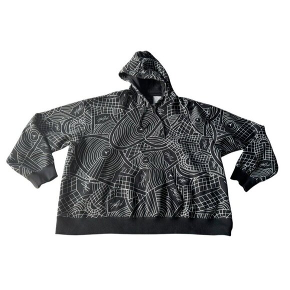 Nike Jordan Flight Print Allover Hoodie Women's Sz 1X Black/White DV1417-010 - Picture 9 of 10